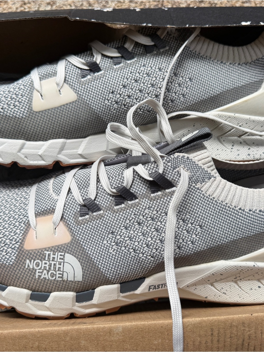 The North Face Men's Light Gray Knit Trail Runners